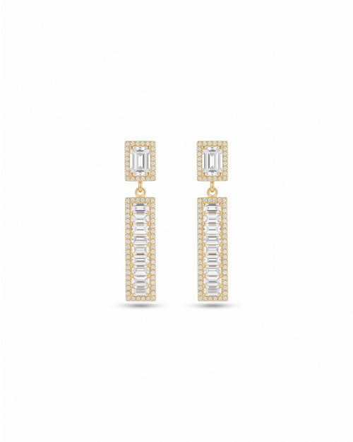 Baguette Crystal Bar Drop Earrings - product