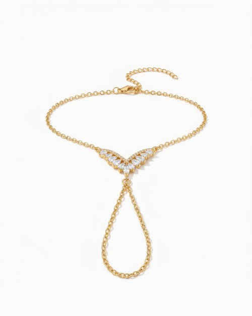 Crystal Chevron Hand Chain - product