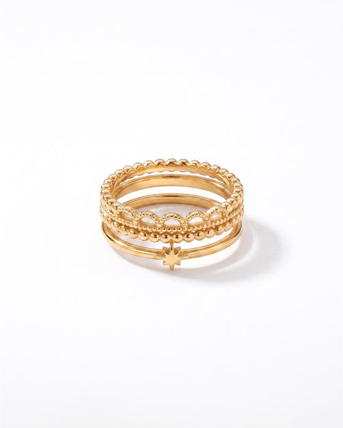 Beaded Triple Band Stacking Ring - product