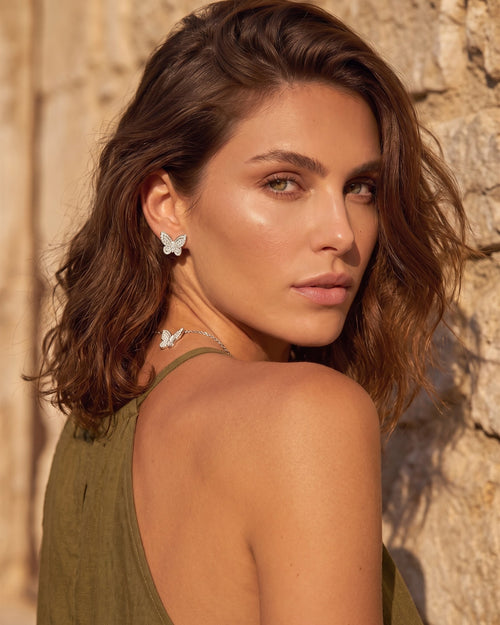 Crystal Butterfly Necklace and Earring Set