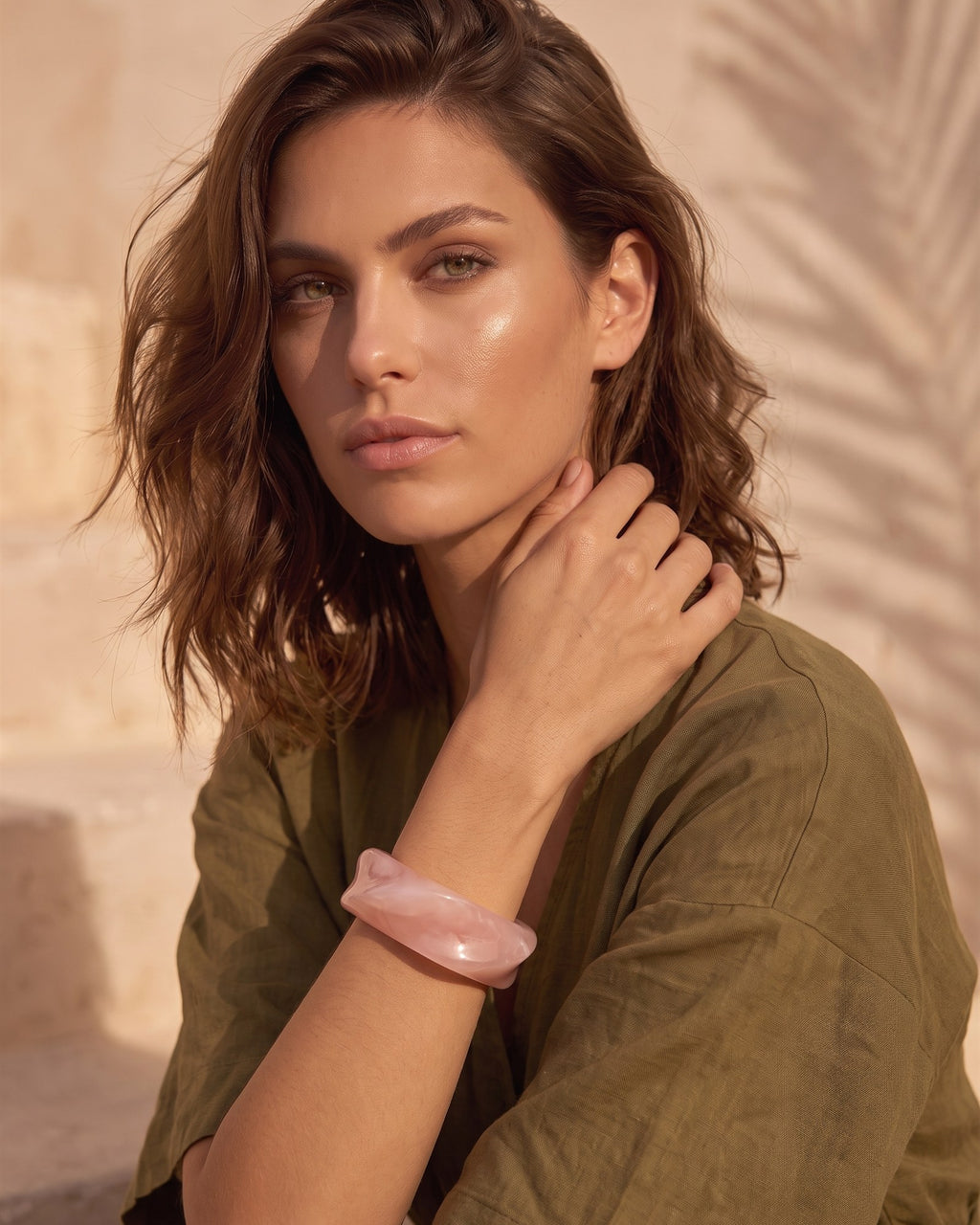 Wave Resin Bangle - worn